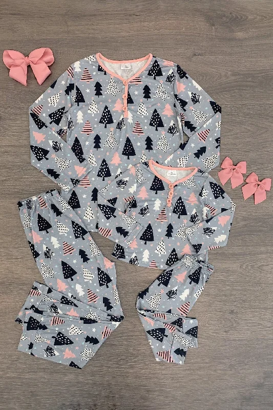 Christmas Traditional Holiday Feasts Mom & Me - Festive Tree Pajamas
