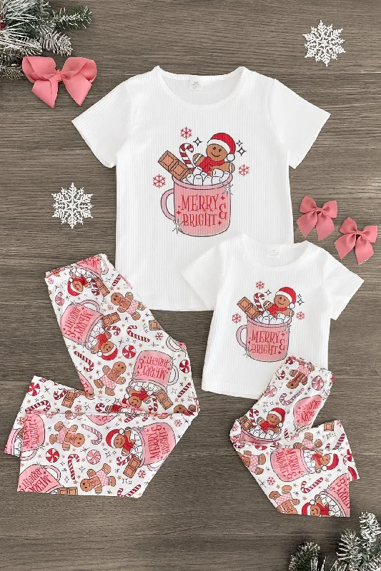 Mom & Me - "Merry & Bright" Gingerbread Man Pajamas