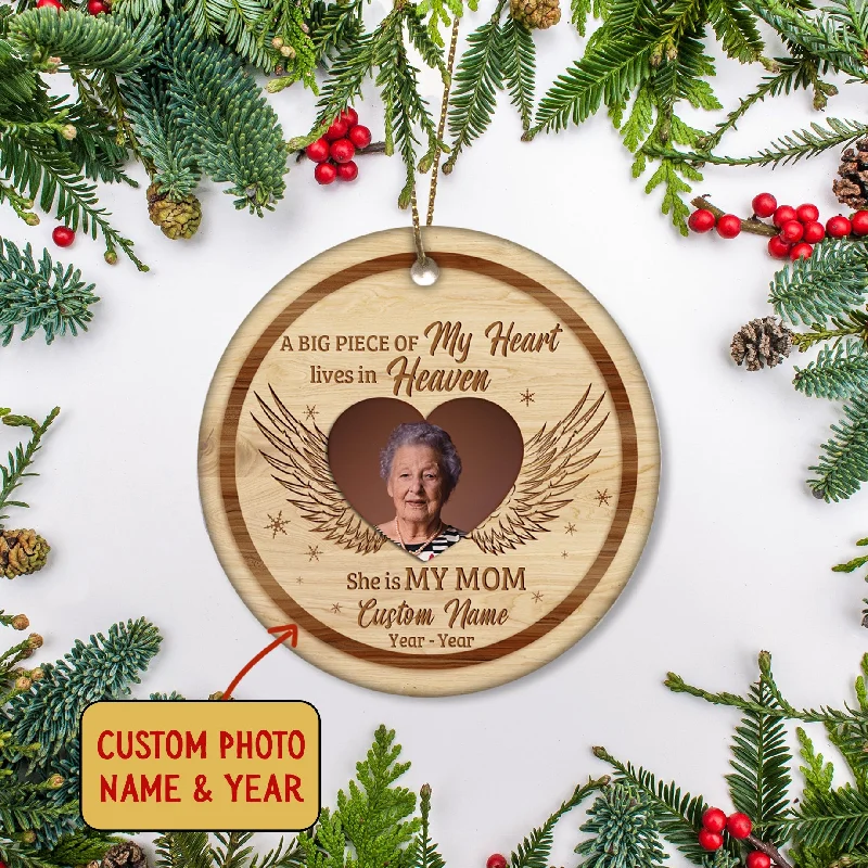 Mom Memorial Ornament - In Loving Memory of Mom, Christmas in Heaven, Christmas Remembrance Home Decor, Memorial Gift for Loss of Mother| NOM101 Mom Memorial Ornament - In Loving Memory of Mom, Christmas in Heaven, Christmas Remembrance Home Decor, Memorial Gift for Loss of Mother| NOM101
