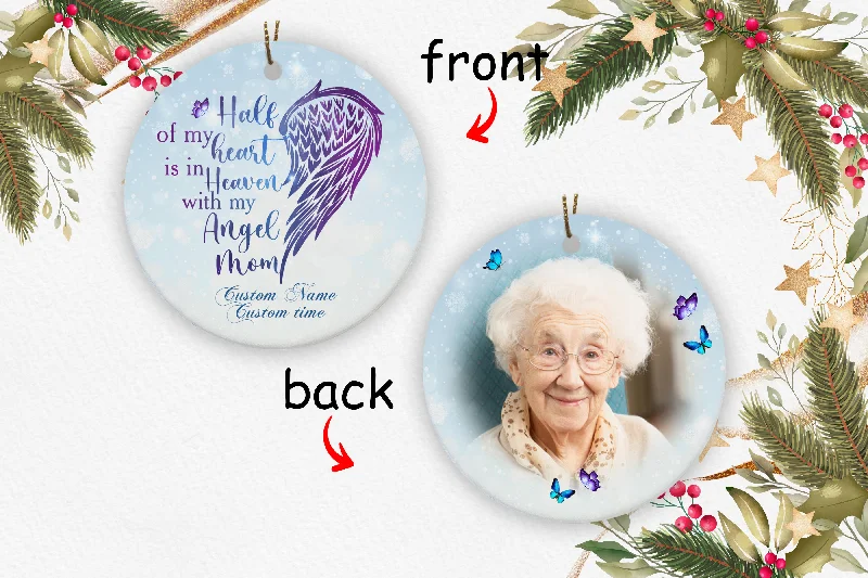 Mom Memorial Personalized Ornament - Mom in Heaven Remembrance, Memory Sympathy Gift Loss of Mother NOM263 Mom Memorial Personalized Ornament - Mom in Heaven Remembrance, Memory Sympathy Gift Loss of Mother NOM263