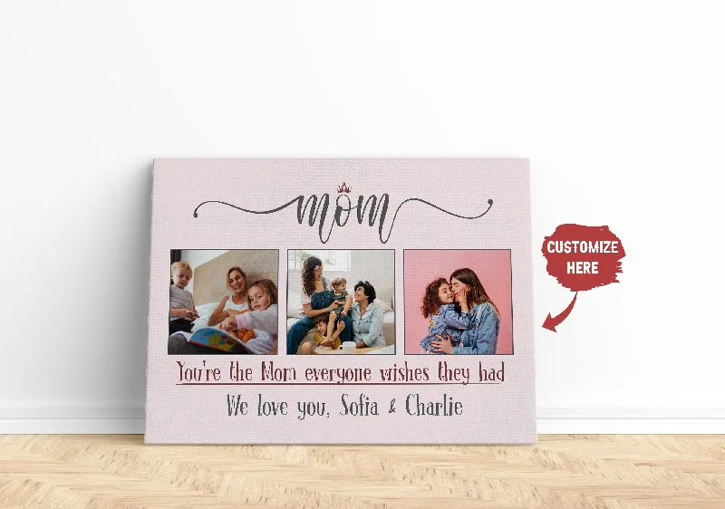 Mom Photo Collage Canvas| Custom Gift for Mom for Christmas Birthday Mother's Day Present from Daughter Son| JC843 Mom Photo Collage Canvas| Custom Gift for Mom for Christmas Birthday Mother's Day Present from Daughter Son| JC843