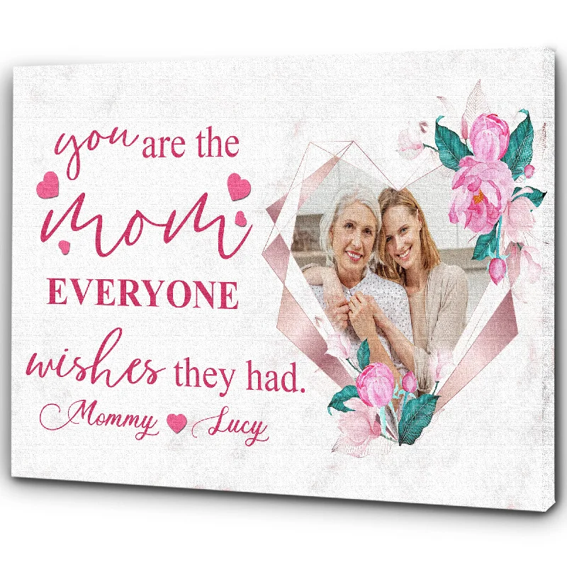 Mom's Picture Canvas| Gifts from Daughter Son, Present for Mother In Law Stepmoms Bonus Mom, You Are The Mom Everyone Wishes They Had, Pink Flowers for Mothers Day Gifts| AP538 Mom's Picture Canvas| Gifts from Daughter Son, Present for Mother In Law Stepmoms Bonus Mom, You Are The Mom Everyone Wishes They Had, Pink Flowers for Mothers Day Gifts| AP538