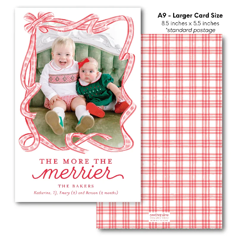 Christmas Cookies 'More the Merrier' Holiday Card - A9 - Larger Card Size - Red
