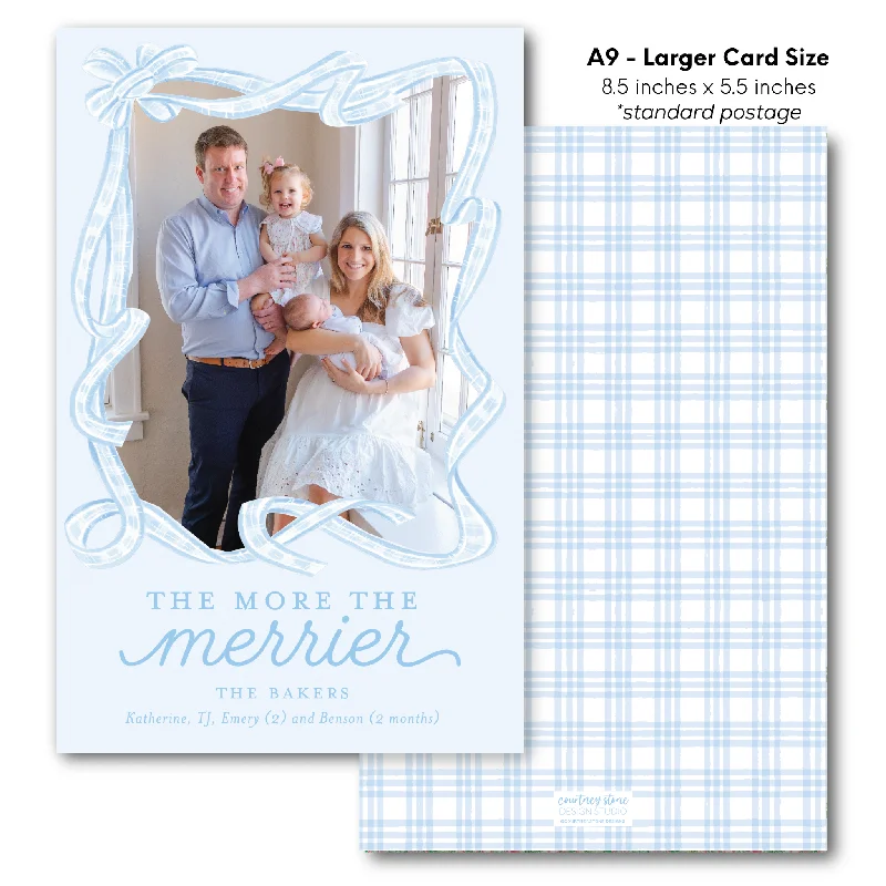 Christmas Market 'More the Merrier' Holiday Card - A9 - Larger Card Size - Blue