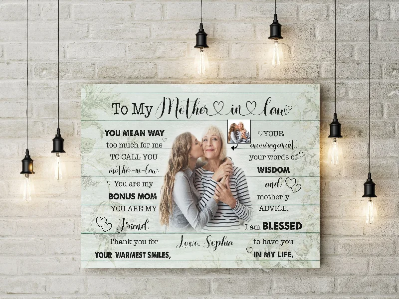 Mother-in-law Custom Canvas - Mother's Day Gift for Mom in Law, Husband's Mother Birthday Christmas| N2465 Mother-in-law Custom Canvas - Mother's Day Gift for Mom in Law, Husband's Mother Birthday Christmas| N2465
