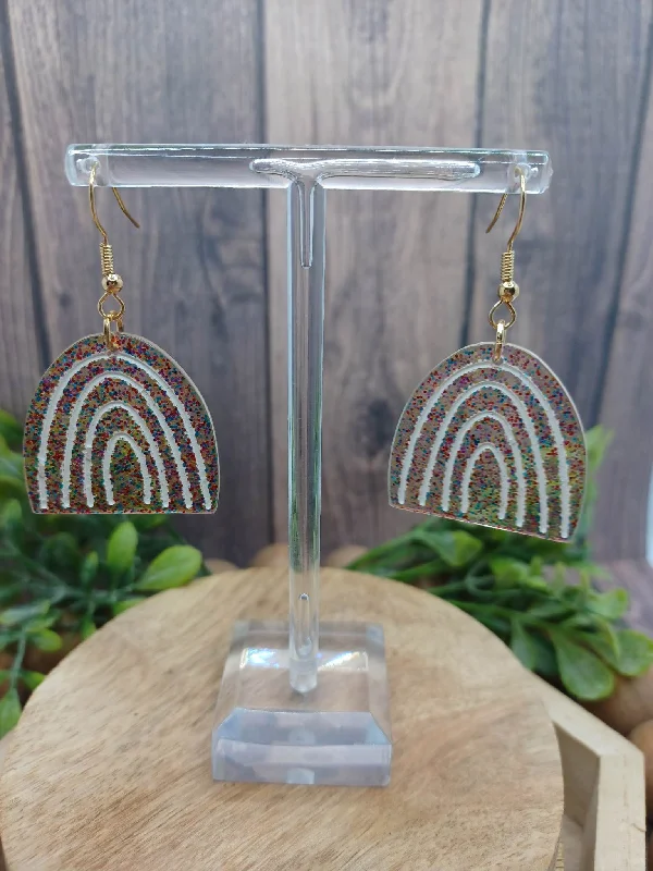 Christmas Magical Traditions Multicolor Glitter Rainbow Earrings