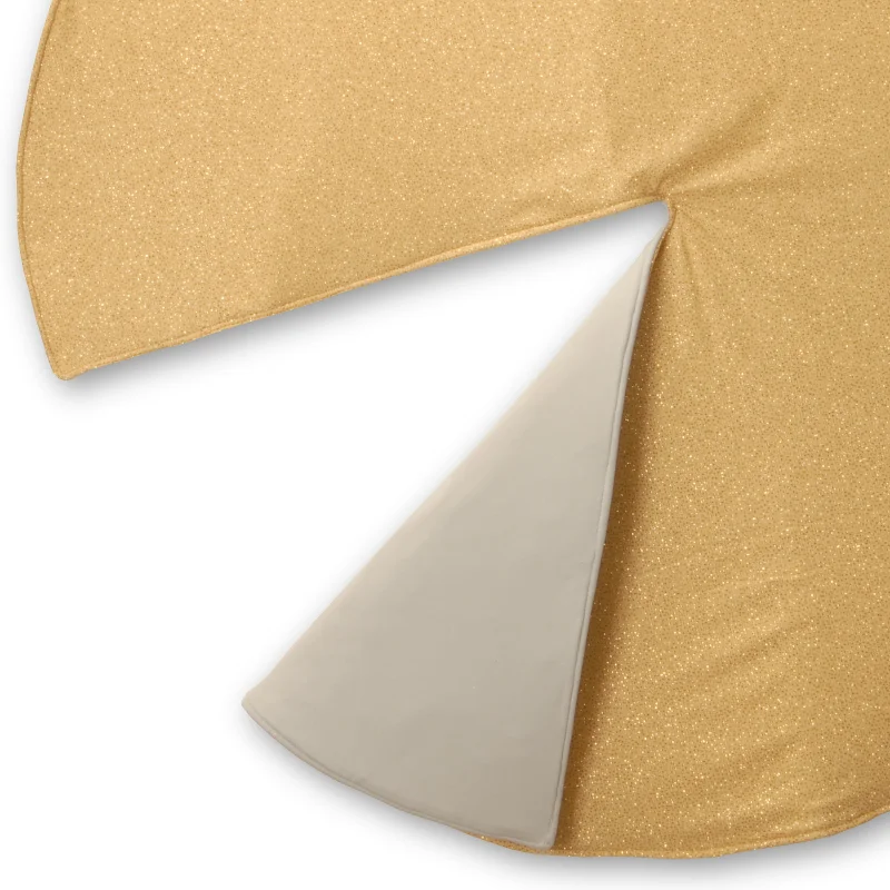 54 in. Christmas Tree Skirt, Gold/Silver, Reversable