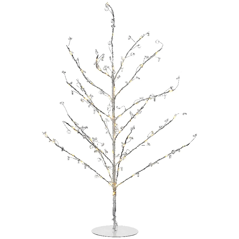 Christmas Joy 24 in. Pre-Lit Artificial Christmas Tree, Metal Wire with Clear Beads with Warm White LED Lights Christmas Joy 24 in. Pre-Lit Artificial Christmas Tree, Metal Wire with Clear Beads with Warm White LED Lights