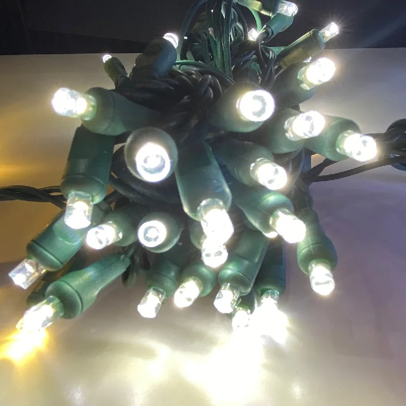 Christmas Frosted Christmas Trees 50-light 5mm Natural Pure White LED Christmas Lights, 4" Spacing Green Wire Christmas Frosted Christmas Trees 50-light 5mm Natural Pure White LED Christmas Lights, 4" Spacing Green Wire