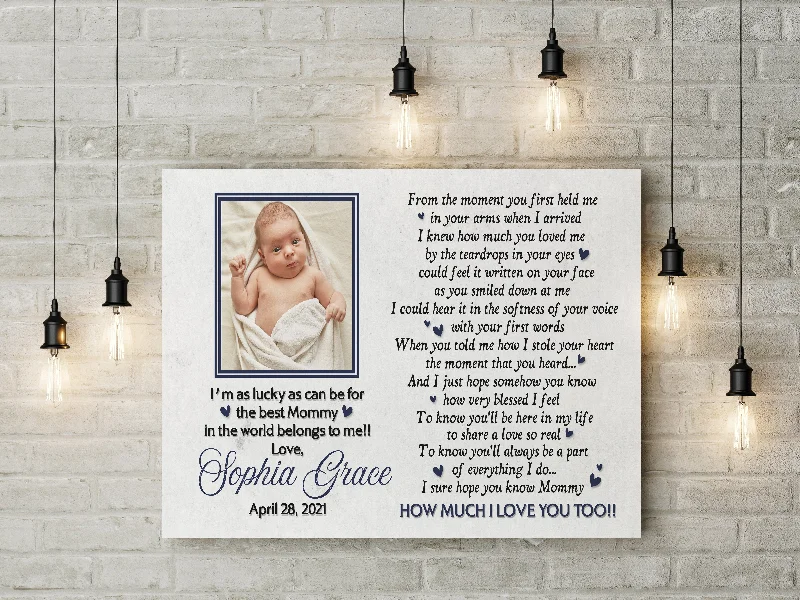New Mom Canvas Custom Baby Photo, Best Mommy in The World, First Mother's Day Gift, 1st Time Mother| N2466 New Mom Canvas Custom Baby Photo, Best Mommy in The World, First Mother's Day Gift, 1st Time Mother| N2466