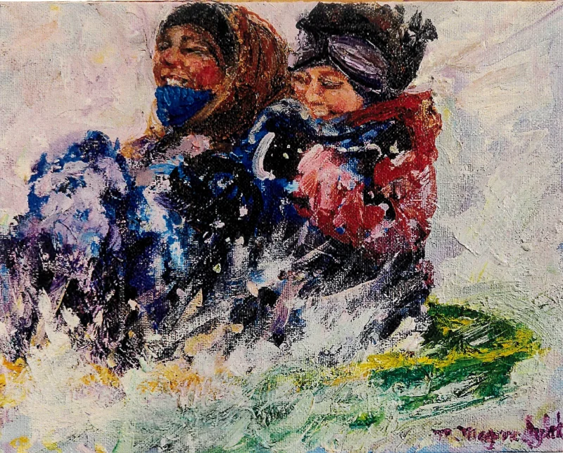 Christmas Eve Snowy Laughter by Maureen Magner-Sylak