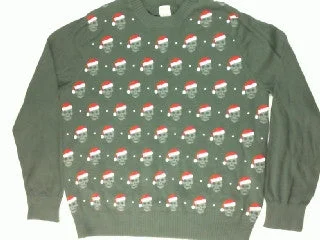 Christmas Wreath Nightmare Santa-Large Christmas Sweater
