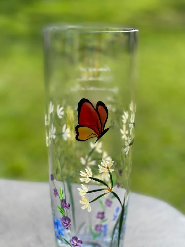 Christmas Centerpiece Nobile Butterfly Garden Cylinder Vase - 25cm