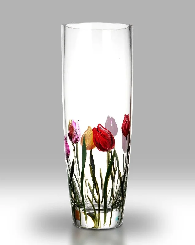 Nobile Rainbow Tulip Cylinder Vase - 25cm