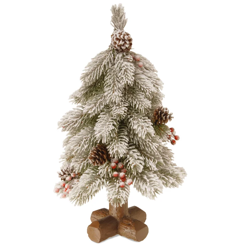 Christmas Cozy Holiday Magic 18 in. Snowy Bayberry Cedar Tree