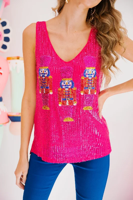 Festive Season NUTCRACKER PINK SEQUIN TANK