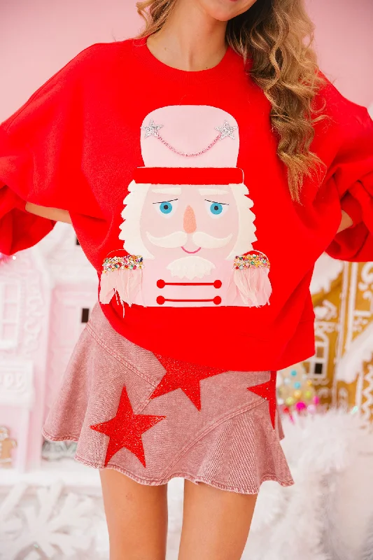 Cozy Christmas NUTCRACKER RED PULLOVER