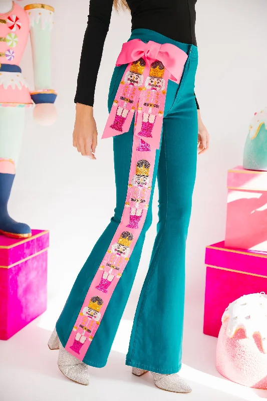 Christmas Pajamas NUTCRACKER SEASON TEAL FLARE PANTS