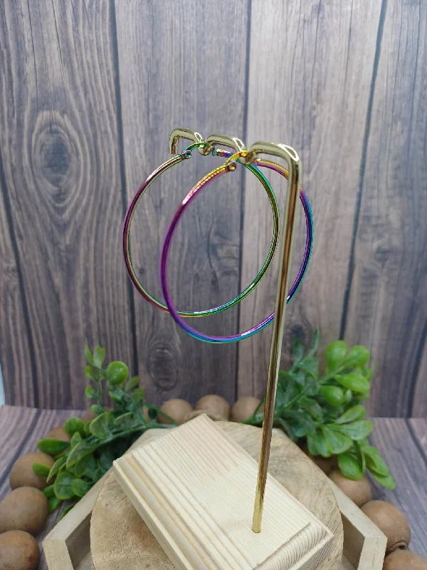 Christmas Market Oil Spill Circular Earrings