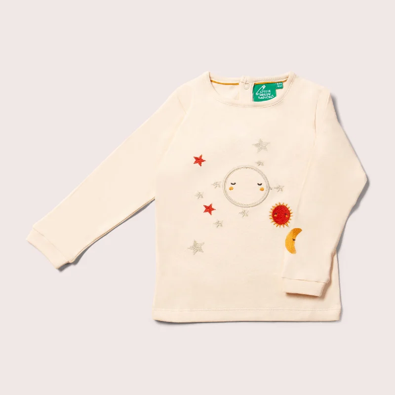 Over The Moon Applique Long Sleeve T-Shirt