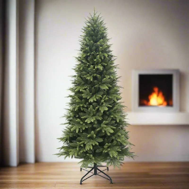 Christmas Glowing Christmas Stars 7ft Slim Parque Green Artificial Christmas Tree