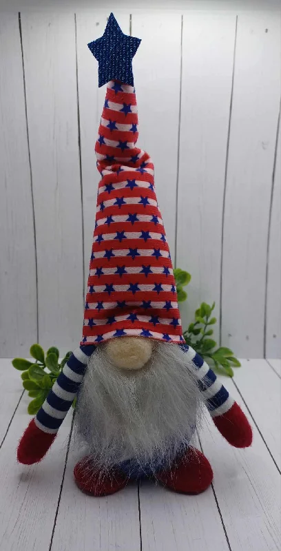 Christmas Cozy Indoor Fireplace Patriotic Stuffed Gnome