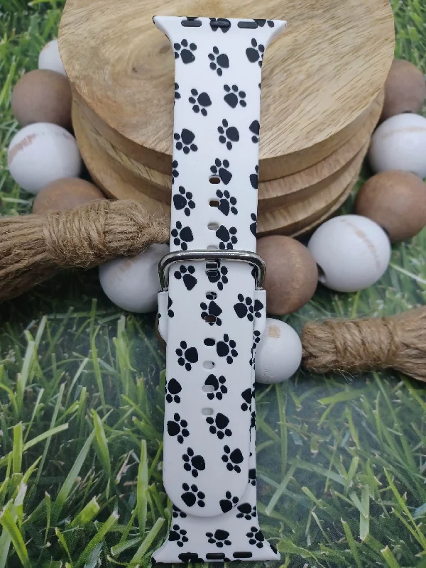 Christmas Festive Santa Hats Paw Print Watch Band Accessory - 42/44/45/49mm