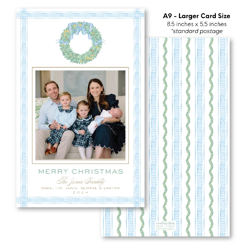 Christmas Lights 'Pear-y Christmas' Holiday Card - A9 - Larger Card Size