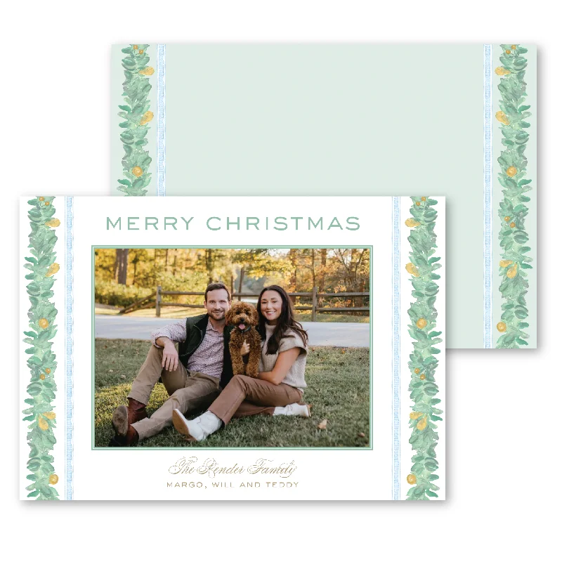 Christmas Eve 'Pear-y Christmas' Holiday Card - Horizontal