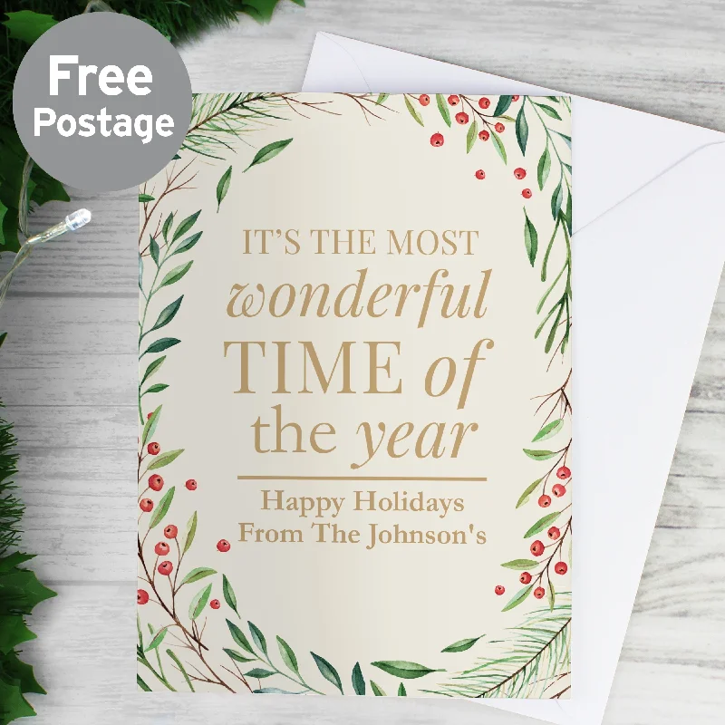 Personalised ‘Wonderful Time Of The Year’ Christmas Card