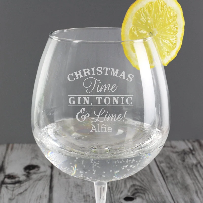 Personalised Christmas Gin Balloon Glass