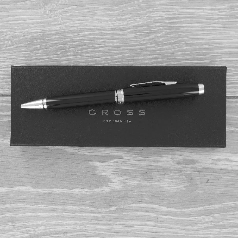 Personalised Cross AT0662-6 Coventry Black & Chrome Ballpoint Pen