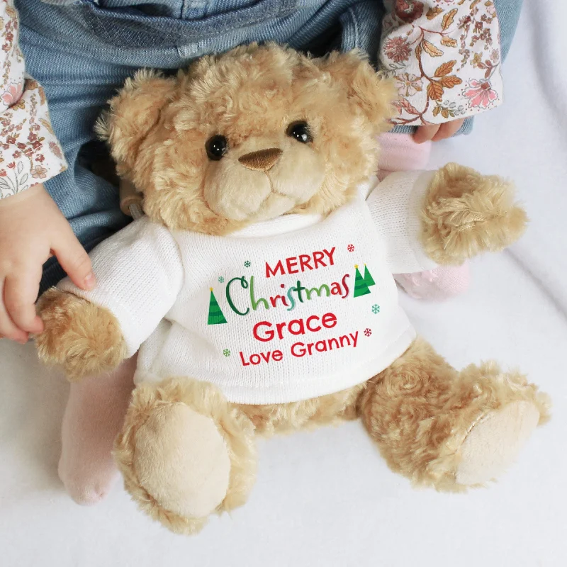 Christmas Festive Candle Arrangements Personalised Merry Christmas Teddy Bear