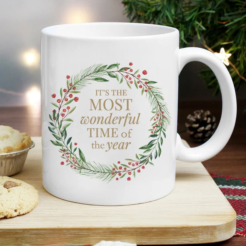 Personalised 'Wonderful Time Of The Year' Christmas Mug