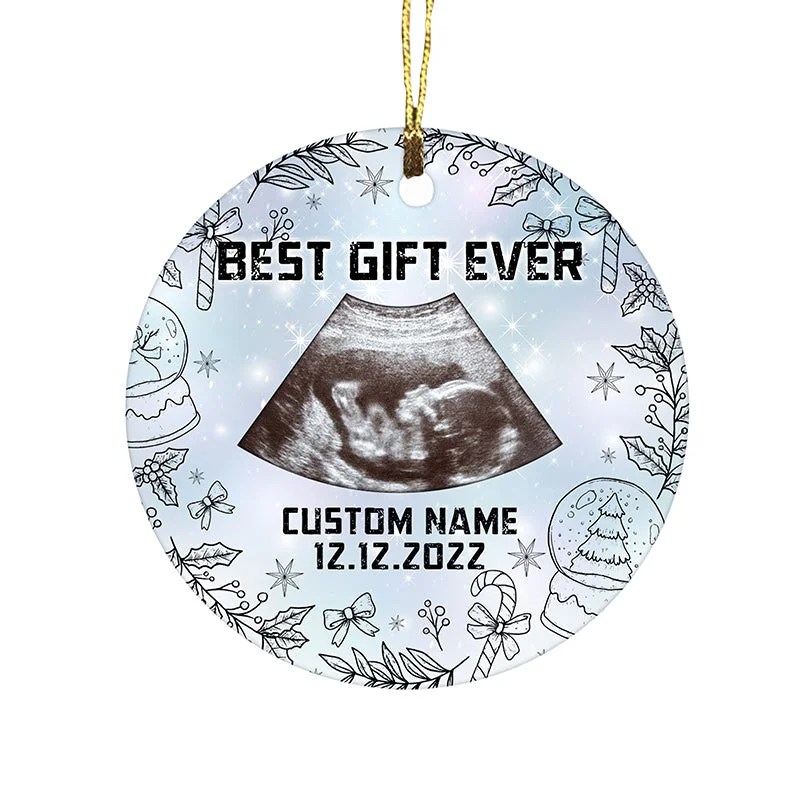 Personalized Christmas Baby Ornament| Gift for Mom, Dad from Bump, Baby Sonogram Ornament OP52 Personalized Christmas Baby Ornament| Gift for Mom, Dad from Bump, Baby Sonogram Ornament OP52