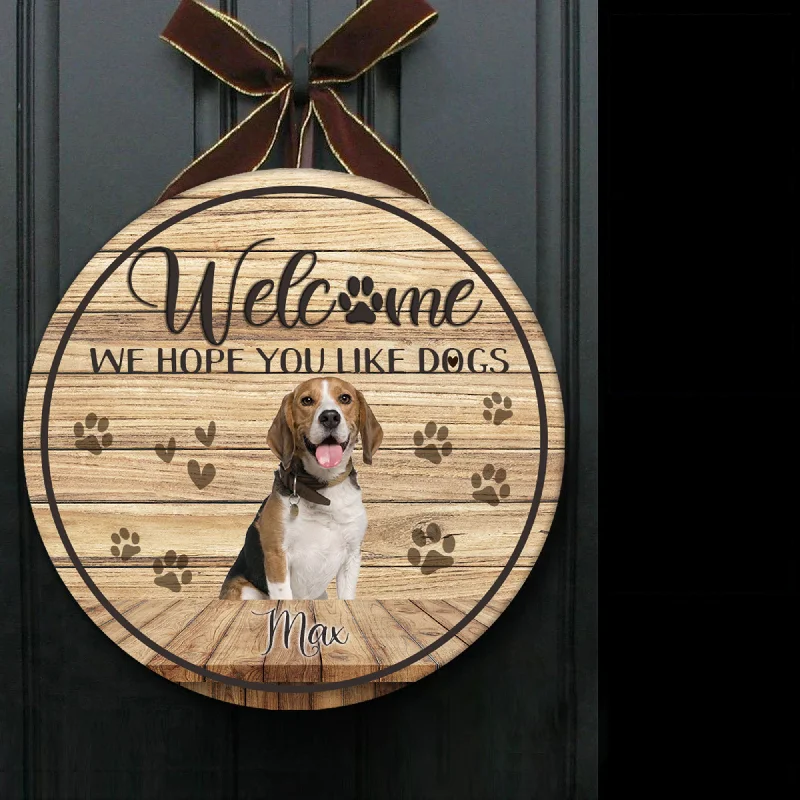 Personalized Dog Door Hanger| Funny Wooden Door Hanger for Dog Lover, Pet Owner| Welcome Sign Dog Theme Decoration for Wall, Mantel, Home| JDH52 Personalized Dog Door Hanger| Funny Wooden Door Hanger for Dog Lover, Pet Owner| Welcome Sign Dog Theme Decoration for Wall, Mantel, Home| JDH52