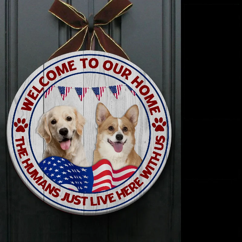 Personalized Dog Door Hanger| Welcome To Our Home - 4th of July Wooden Welcome Sign for Dog Lover, Pet Owner, Dog Mom, Dog Dad| Dog Theme Decoration for Wall, Mantel, Home| JDH54 Personalized Dog Door Hanger| Welcome To Our Home - 4th of July Wooden Welcome Sign for Dog Lover, Pet Owner, Dog Mom, Dog Dad| Dog Theme Decoration for Wall, Mantel, Home| JDH54