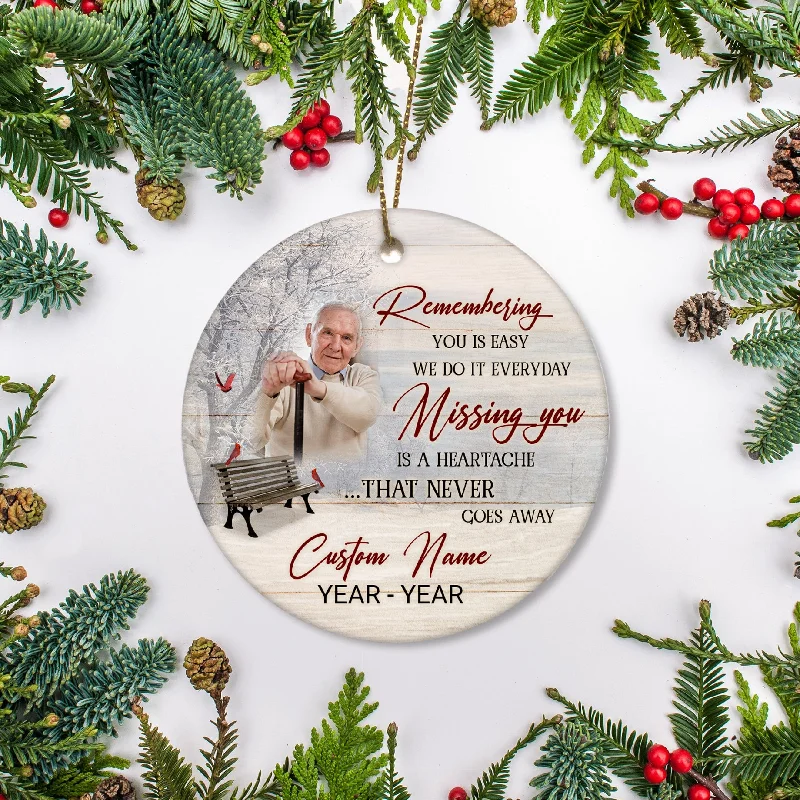 Personalized Memorial Ceramic Ornament with Picture Christmas Sympathy Gift for Loss of Loved One NOM258 Personalized Memorial Ceramic Ornament with Picture Christmas Sympathy Gift for Loss of Loved One NOM258