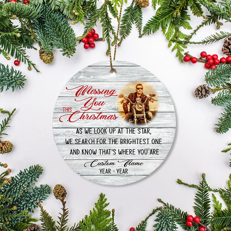 Personalized Memorial Ornament Biker In Heaven Ornament Christmas Sympathy Gift For Motorcycle Lover ODT38 Personalized Memorial Ornament Biker In Heaven Ornament Christmas Sympathy Gift For Motorcycle Lover ODT38