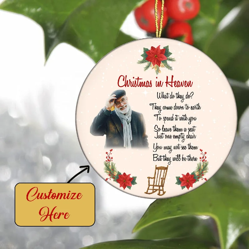 Personalized Memorial Ornament - Christmas in Heaven, Remembrance Home Decor, Empty Chair Memorial Gift for Loss of A Loved One| NOM108 Personalized Memorial Ornament - Christmas in Heaven, Remembrance Home Decor, Empty Chair Memorial Gift for Loss of A Loved One| NOM108