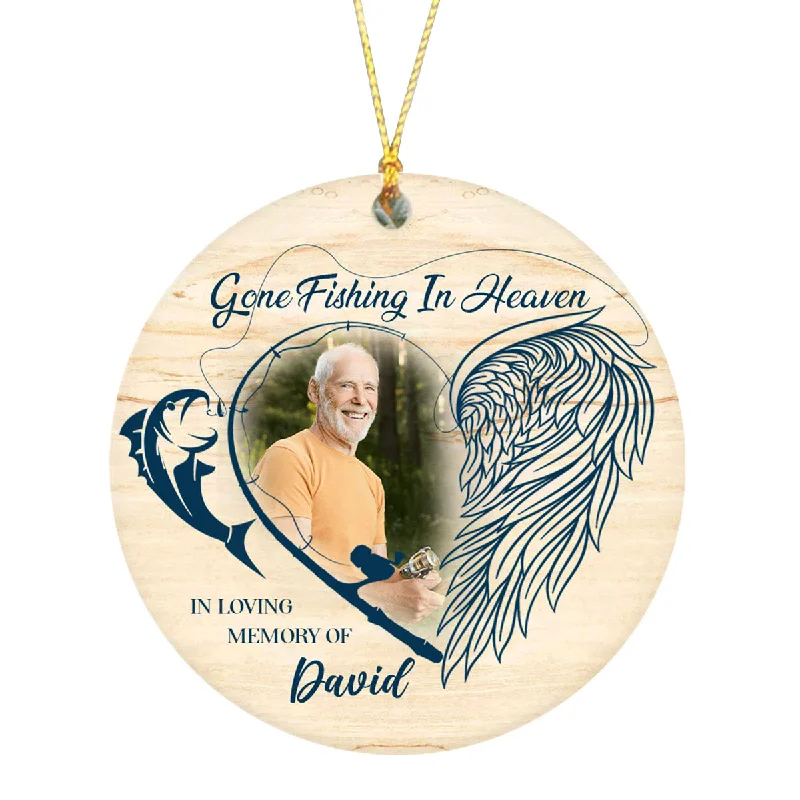 Personalized Memorial Ornament | Gone Fishing in Heaven Ornament - Christmas Sympathy Gift for Loss Dad, Loss Father | Remembrance Ornament | Bereavement Gift AP328 Personalized Memorial Ornament | Gone Fishing in Heaven Ornament - Christmas Sympathy Gift for Loss Dad, Loss Father | Remembrance Ornament | Bereavement Gift AP328