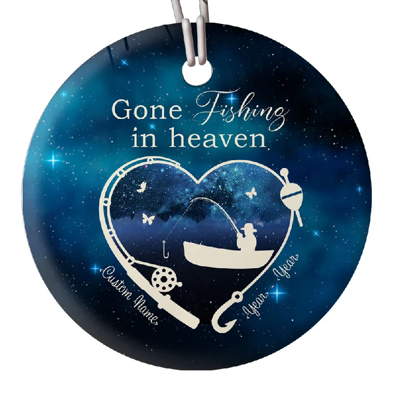 Personalized Memorial Ornament | Gone Fishing In Heaven Ornament - Christmas Sympathy Gift for Loss Dad, Loss Father | Remembrance Ornament | Bereavement Gift TD16 Personalized Memorial Ornament | Gone Fishing In Heaven Ornament - Christmas Sympathy Gift for Loss Dad, Loss Father | Remembrance Ornament | Bereavement Gift TD16