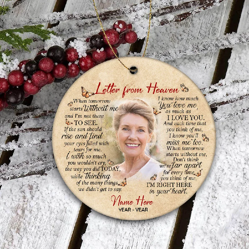 Personalized Memorial Ornament - Letter from Heaven, Christmas Remembrance Decor, Memorial Gift for Loss of A Loved One| NOM181 Personalized Memorial Ornament - Letter from Heaven, Christmas Remembrance Decor, Memorial Gift for Loss of A Loved One| NOM181