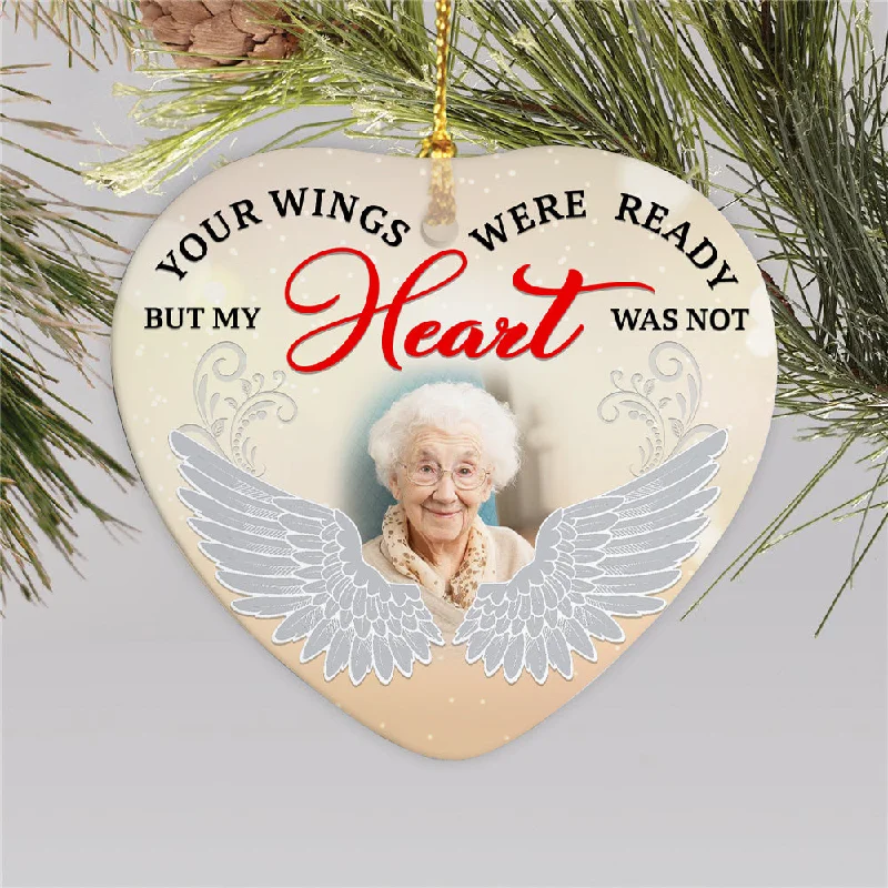 Personalized Memorial Ornament - Your Wings Were Ready, Christmas in Heaven Remembrance Decor, Memorial Gift for Loss of A Loved One| NOM103 Personalized Memorial Ornament - Your Wings Were Ready, Christmas in Heaven Remembrance Decor, Memorial Gift for Loss of A Loved One| NOM103