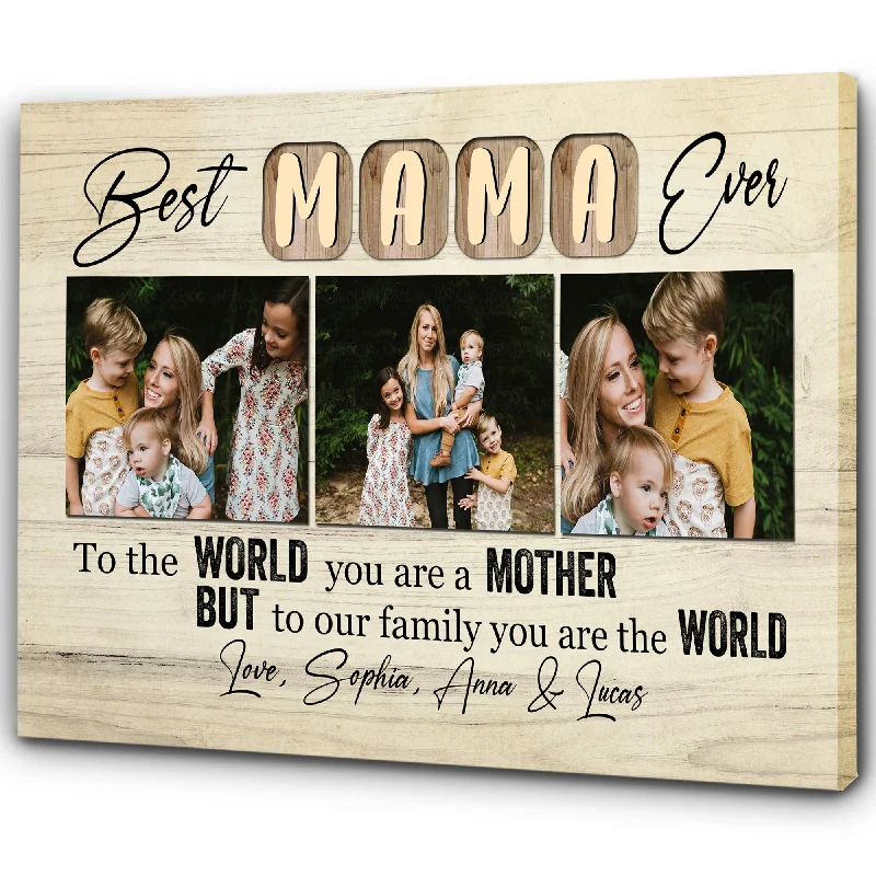 Personalized Mom Canvas - Best Mama Ever, Mother's Day Thoughtful Gift Custom Photo Collage for Mom| N2459 Personalized Mom Canvas - Best Mama Ever, Mother's Day Thoughtful Gift Custom Photo Collage for Mom| N2459