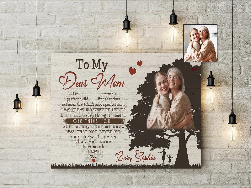 Personalized Mom Canvas - To My Dear Mom Mother's Day Canvas Gift, I Love You Mom Birthday Christmas| N2460 Personalized Mom Canvas - To My Dear Mom Mother's Day Canvas Gift, I Love You Mom Birthday Christmas| N2460