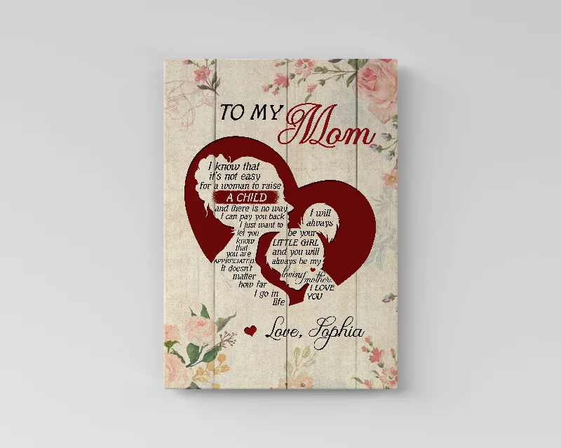 Personalized Mom Canvas - To My Mom Mother's Day Gift, I Love You Mom Birthday Christmas Wall Art| N2453 Personalized Mom Canvas - To My Mom Mother's Day Gift, I Love You Mom Birthday Christmas Wall Art| N2453
