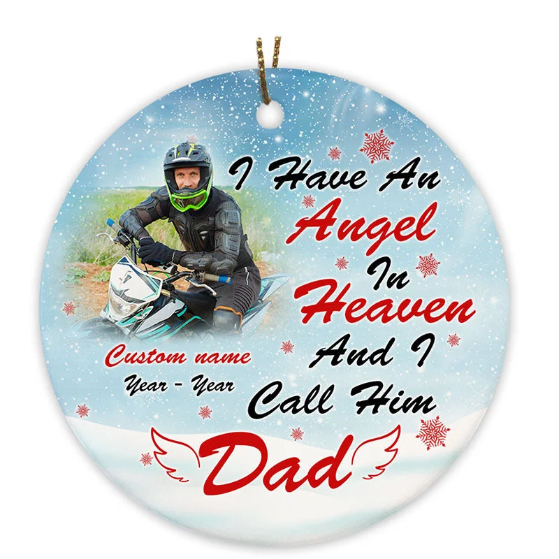Personalized Motorcycle Christmas Ornament Angel In Heaven Remembrance Gift For Loss Of Biker Dad ODT75 Personalized Motorcycle Christmas Ornament Angel In Heaven Remembrance Gift For Loss Of Biker Dad ODT75