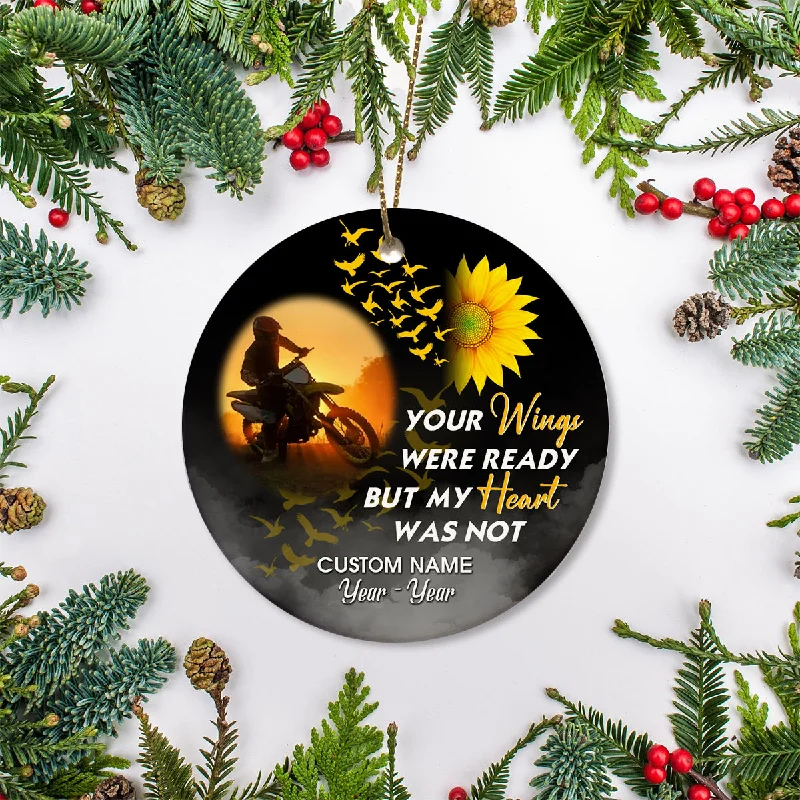 Personalized Motorcycle Christmas Ornament Angel Wings Memorial Sympathy Gift For Loss Of Biker Dad ODT39 Personalized Motorcycle Christmas Ornament Angel Wings Memorial Sympathy Gift For Loss Of Biker Dad ODT39