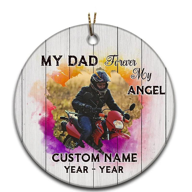 Personalized Motorcycle Christmas Ornament Dad In Heaven Bereavement Memorial Gift For Loss Of Biker ODT72 Personalized Motorcycle Christmas Ornament Dad In Heaven Bereavement Memorial Gift For Loss Of Biker ODT72
